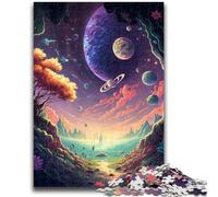 Puzzle 1000 pièces pour Adultes et Adolescents, Magnifique Paysage Spatial, Anti-Stress, Vacances à la Maison, Passe-Temps avec Affiche et fiche de Questions Assorties 50x75cm