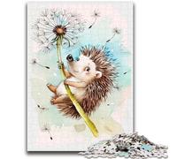 Puzzle 1000 pièces pour Adultes et Adolescents Magnifiques hérissons aquarellés Stimulez Votre Cerveau Jouets addictifs pour cultiver la Patience Cadeau d'anniversaire 26x38cm