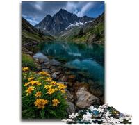 Puzzle 1000 pièces pour Adultes et Adolescents Magnifiques Montagnes et Lacs Jeu Stimulant et Jeu en Famille Cadeaux du Père Noël Secret 26x38cm