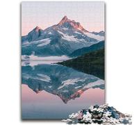 Puzzle 1000 pièces pour Adultes et Adolescents Magnifiques Montagnes et Lacs Soulagement du Stress Séjour Tuer Le Temps Liste de souhaits avec Le Père Noël 50x75cm