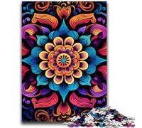 Puzzle 1000 pièces pour Adultes et Adolescents Mandalas Fleuris Puzzle 1000 pièces, Jouet éducatif Anti-Stress, Cadeaux pour Amis et Famille (38x26cm)