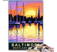 Puzzle 1000 pièces pour Adultes et Adolescents Maryland Harbor Baltimore, Aide Le Cerveau à exercer des Jouets addictifs pour cultiver la Patience Décoration Parfaite 38x26cm