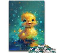 Puzzle 1000 pièces pour Adultes et Adolescents Mignon Petit Canard Jaune pour et à partir de 14 Ans Jouets de Jeu Car il est idéal comme Cadeau pour Toute la Famille 38x26cm