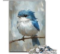Puzzle 1000 pièces pour Adultes et Adolescents, Mignon Petit Oiseau Bleu, Jouets éducatifs, Jeux Anti-Stress, décoration d'intérieur Unique et Cadeaux 50x75cm