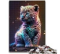 Puzzle 1000 pièces pour Adultes et Adolescents, Mignon Univers bébé léopard, Jouet éducatif Anti-Stress, Interaction Parent-Enfant, pour Les Enfants de 14 Ans et Plus, 26x38cm