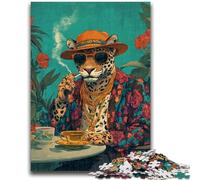 Puzzle 1000 pièces pour Adultes et Adolescents Mode Léopard Jeu Stimulant et Jeu en Famille Une œuvre d'art pour Les 14 Ans 50x75cm