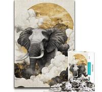 Puzzle 1000 pièces pour Adultes et Adolescents, Moment Dramatique, Éléphant, Jeux éducatifs, décoration de la Maison, Jeu éducatif pour Anniversaire, Noël (38x26cm)