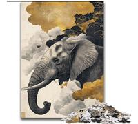 Puzzle 1000 pièces pour Adultes et Adolescents Moment Dramatique Éléphant Soulagement du Stress Défi Difficile À Offrir en Cadeau à Toute la Famille (Taille 26x38cm)