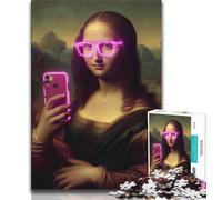 Puzzle 1000 pièces pour Adultes et Adolescents Mona Lisa, Anti-Stress, Vacances à la Maison, Jouets de décoration pour la Maison (38x26cm)