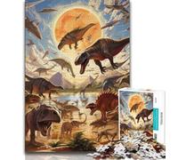 Puzzle 1000 pièces pour Adultes et Adolescents Monde des Dinosaures Jeu de Quiz décoration Murale Cadeaux Uniques pour Anniversaire et Noël 38x26cm