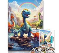 Puzzle 1000 pièces pour Adultes et Adolescents Monde des Dinosaures Jeu de Quiz décoration Murale Cadeaux Uniques pour Anniversaire et Noël 75x50cm