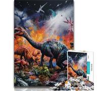 Puzzle 1000 pièces pour Adultes et Adolescents Monde des Dinosaures Jeu de Quiz décoration Murale Cadeaux Uniques pour Anniversaire et Noël 38x26cm