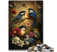 Puzzle 1000 pièces pour Adultes et Adolescents Monde des Fleurs et des Oiseaux Séjournez pour Tuer Le Temps avec des pièces entièrement emboîtables de Formes aléatoires 50x75cm