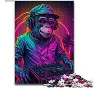 Puzzle 1000 pièces pour Adultes et Adolescents Monkey DJ, Jouet éducatif Anti-Stress, Superbes Cadeaux et Jouets (Taille 50x75cm)