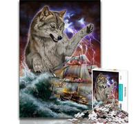 Puzzle 1000 pièces pour Adultes et Adolescents Monstre Titan Loup Kraken Puzzle Adulte, Un défi Difficile à Offrir à Toute la Famille (Taille 75x50cm)