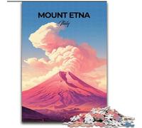 Puzzle 1000 pièces pour Adultes et Adolescents Mont Etna, Italie, Jeu Stimulant et Familial avec des pièces entièrement emboîtables de Formes aléatoires 50x75cm