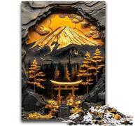 Puzzle 1000 pièces pour Adultes et Adolescents, Mont Fuji doré, Jeu éducatif, Jouet, décoration Murale, Cadeaux d'anniversaire et de Noël Uniques, 26x38cm