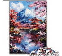 Puzzle 1000 pièces pour Adultes et Adolescents Mont Fuji, Japon, Jeu Familial Anti-Stress, défi Difficile, renforce l'amour Entre Couples (Taille 50x75cm)