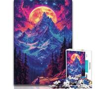 Puzzle 1000 pièces pour Adultes et Adolescents, Montagnes psychédéliques, Jouets éducatifs, Jeux familiaux, Cadeaux d'anniversaire et Cadeaux Uniques (Taille 75x50cm)