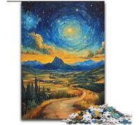 Puzzle 1000 pièces pour Adultes et Adolescents : Montagnes sous Le Ciel Nocturne, activité familiale, décoration d'intérieur Unique et Cadeaux pour Les 14 Ans et Plus (Taille 50x75cm)