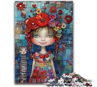 Puzzle 1000 pièces pour Adultes et Adolescents, mosaïque Artistique, Fille fantaisiste, Aide Le Cerveau à exercer, Jouets addictifs pour cultiver la Patience, Interaction Parent-Enfant, 26x38cm