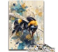 Puzzle 1000 pièces pour Adultes et Adolescents, Motif Abeille Aquarelle, Jouet éducatif Anti-Stress, Cadeau du Père Noël Secret pour Les 14 Ans, 26x38cm