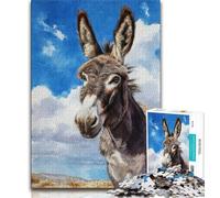 Puzzle 1000 pièces pour Adultes et Adolescents, Motif âne, Jeu éducatif pour la Famille, idéal pour la décoration de Bureau (Taille 38x26cm)