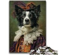 Puzzle 1000 pièces pour Adultes et Adolescents, Motif Animal Border Collie, Cadeau Amusant pour la Famille et Les Amis, à partir de 14 Ans, 26x38cm