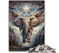 Puzzle 1000 pièces pour Adultes et Adolescents, Motif Animal psychédélique, éléphant, Difficile à réaliser, mais Amusant et Humoristique, Jeu éducatif pour Anniversaire, 26x38cm