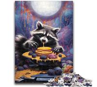 Puzzle 1000 pièces pour Adultes et Adolescents, Motif Animal psychédélique Raton Laveur, Jeu Stimulant, décoration Murale, Cadeaux d'anniversaire et de Noël Uniques (75x50cm)
