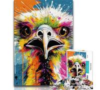 Puzzle 1000 pièces pour Adultes et Adolescents, Motif Animalier, Autruche, Anti-Stress, Vacances à la Maison, Passe-Temps, Amour Entre Couples (38x26cm)