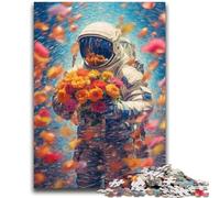 Puzzle 1000 pièces pour Adultes et Adolescents, Motif Astronaute Fleuri, Jouet éducatif, Jeux familiaux Amusants, décoration d'intérieur Unique (75x50cm)