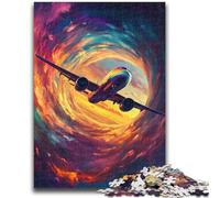 Puzzle 1000 pièces pour Adultes et Adolescents, Motif Avion coloré, Anti-Stress, Vacances à la Maison, Passe-Temps avec Affiche et fiche de Questions Assorties, 26x38cm