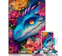 Puzzle 1000 pièces pour Adultes et Adolescents, Motif bébé Dragon Fleuri, idéal comme Cadeau pour Toute la Famille (50x75cm)