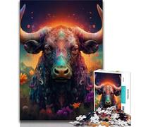 Puzzle 1000 pièces pour Adultes et Adolescents Motif Buffle Jeux éducatifs décoration d'intérieur idéal pour Le Bureau 38x26cm