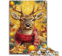 Puzzle 1000 pièces pour Adultes et Adolescents, Motif cerf de Noël, Jouet éducatif Anti-Stress, Superbes Cadeaux et Jouets (26x38cm)