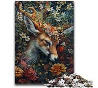 Puzzle 1000 pièces pour Adultes et Adolescents, Motif cerf Floral, Jeux éducatifs, décoration d'intérieur, Cadeau d'anniversaire, Cadeaux pour Les 14 Ans et Plus, 50x75cm