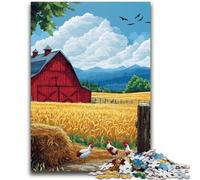 Puzzle 1000 pièces pour Adultes et Adolescents, Motif Champ de blé, Anti-Stress, Vacances à la Maison, avec Affiche et fiche de Questions-réponses Assorties, 50x75cm