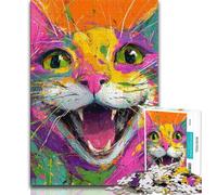 Puzzle 1000 pièces pour Adultes et Adolescents, Motif Chat Fantastique, Jeu Familial Anti-Stress, défi Difficile, adapté aux Couples, 38x26cm