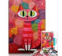 Puzzle 1000 pièces pour Adultes et Adolescents, Motif Chat Fantastique, Jeu Stimulant, idéal comme Cadeau pour Toute la Famille (38x26cm)