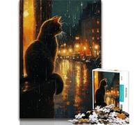 Puzzle 1000 pièces pour Adultes et Adolescents, Motif Chat Fleur, Jeux éducatifs, décoration Murale, Cadeaux Uniques pour Anniversaire et Noël (Taille 75x50cm)