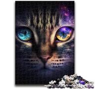 Puzzle 1000 pièces pour Adultes et Adolescents, Motif Chat Galaxy Art, à partir de 14 Ans Difficile à réaliser, mais Amusant et Humoristique Superbes Cadeaux et Jouets 38x26cm