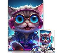 Puzzle 1000 pièces pour Adultes et Adolescents, Motif Chat Magique, Jeux éducatifs, Anti-Stress, Cadeaux et Jouets (75x50cm)