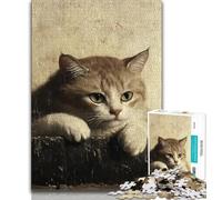 Puzzle 1000 pièces pour Adultes et Adolescents, Motif Chat Noir, intéressant pour réduire Le Stress et interagir avec Les Parents (Taille 75x50cm)