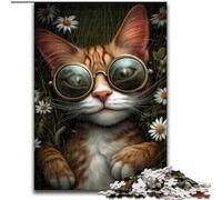 Puzzle 1000 pièces pour Adultes et Adolescents, Motif Chat Steampunk, Jeux éducatifs, décoration d'intérieur, idéal pour la décoration de Bureau (Taille 50x75cm)