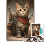 Puzzle 1000 pièces pour Adultes et Adolescents, Motif Chat Voyageur, idéal comme Cadeau pour Toute la Famille 38x26cm