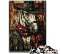 Puzzle 1000 pièces pour Adultes et Adolescents, Motif Cheval de Cow-Boy, Cadeau d'anniversaire, décoration Murale pour Les 14 Ans et Plus (75x50cm)