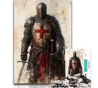 Puzzle 1000 pièces pour adultes et adolescents motif chevalier médiéval et guerrier idéal pour les adolescents anti-stress pour passer du temps à la maison pour améliorer l'amour entre couples 75x50cm