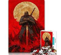 Puzzle 1000 pièces pour adultes et adolescents motif chevalier médiéval et guerrier idéal pour les adolescents anti-stress pour passer du temps à la maison pour améliorer l'amour entre couples 75x50cm