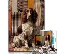 Puzzle 1000 pièces pour Adultes et Adolescents Motif Chien Heureux Anti-Stress Passe-Temps Amour Entre Couples 26x38cm